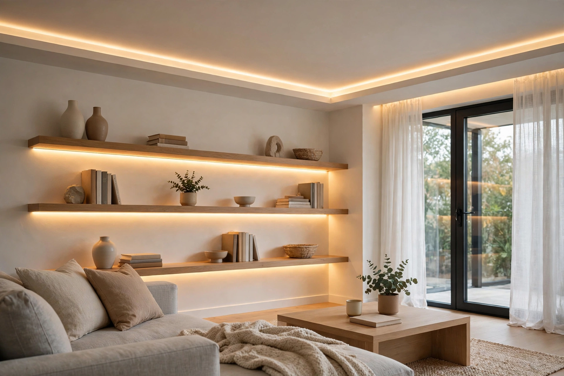 LED lighting powered by 12V power adapter