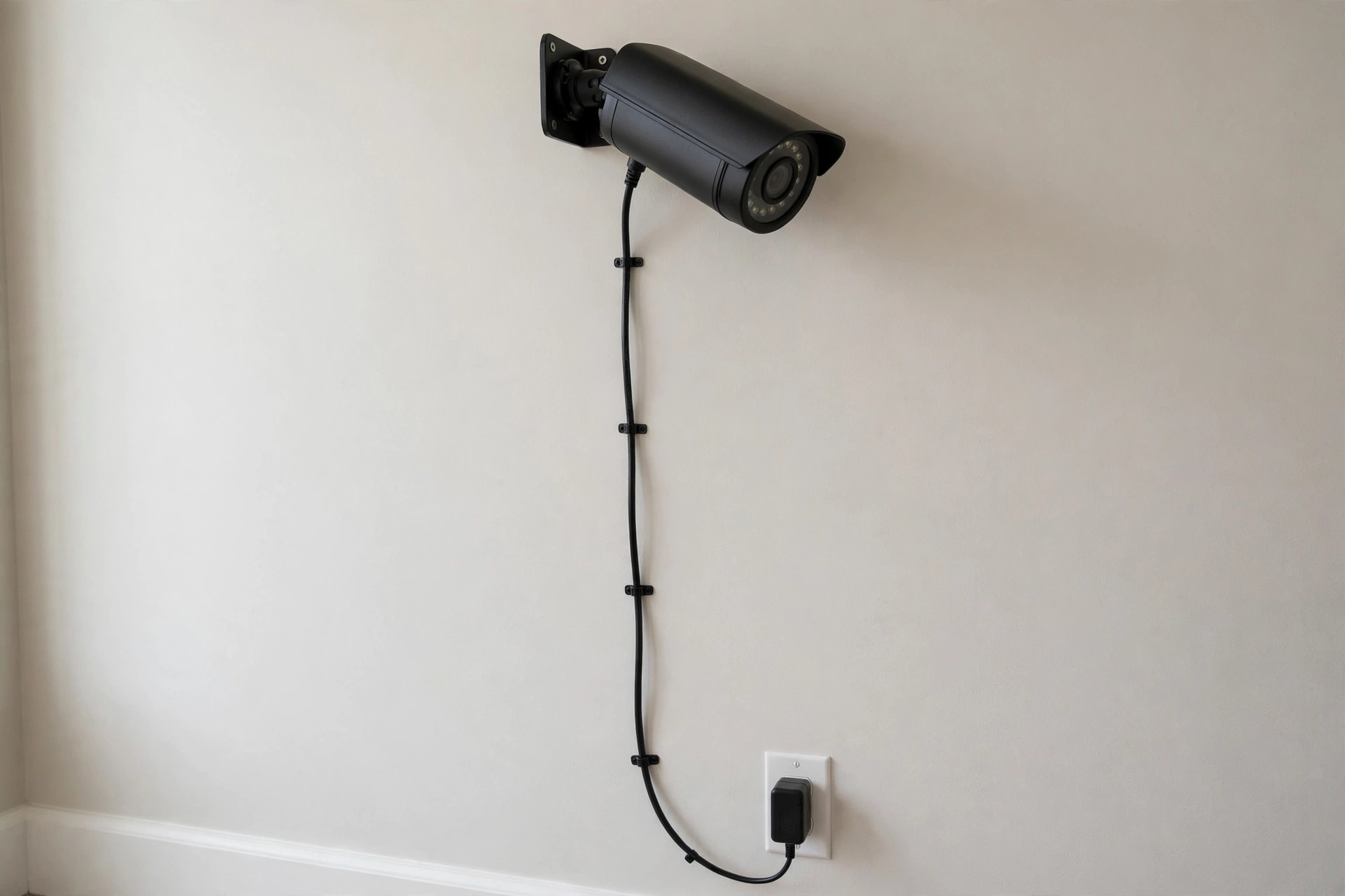 Surveillance camera powered by 12V power adapter
